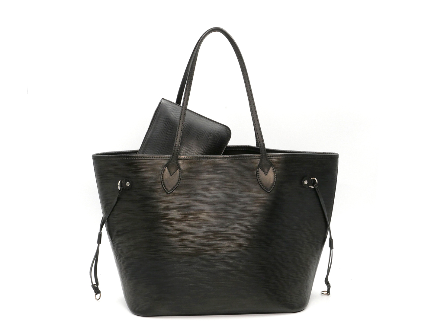 Louis Vuitton Black Epi Leather Neverfull MM Tote Bag (CA3173) with Pouch & Receipt