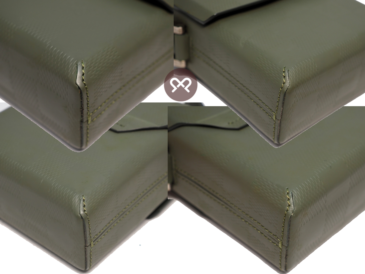 Louis Vuitton Damier Infini Military Green Leather Mini Square Crossboy Bag (SN0041) - Image 6
