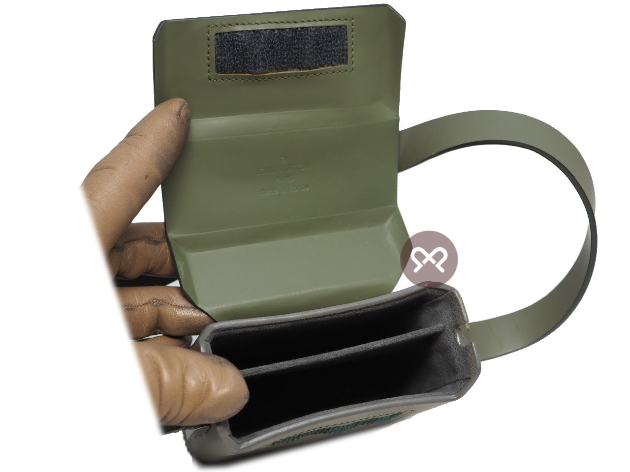 Louis Vuitton Damier Infini Military Green Leather Mini Square Crossboy Bag (SN0041) - Image 8