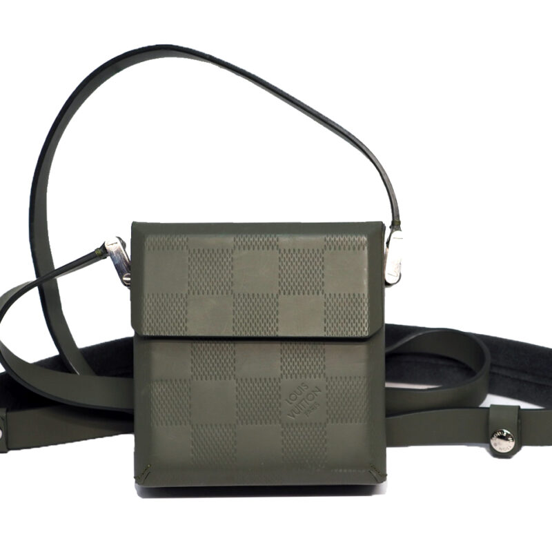 Louis Vuitton Damier Infini Military Green Leather Mini Square Crossboy Bag (SN0041)