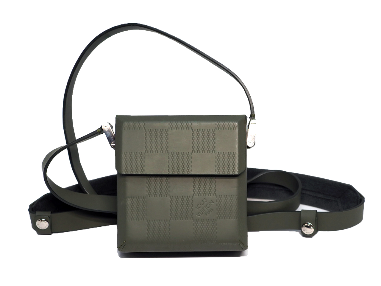 Louis Vuitton Damier Infini Military Green Leather Mini Square Crossboy Bag (SN0041)