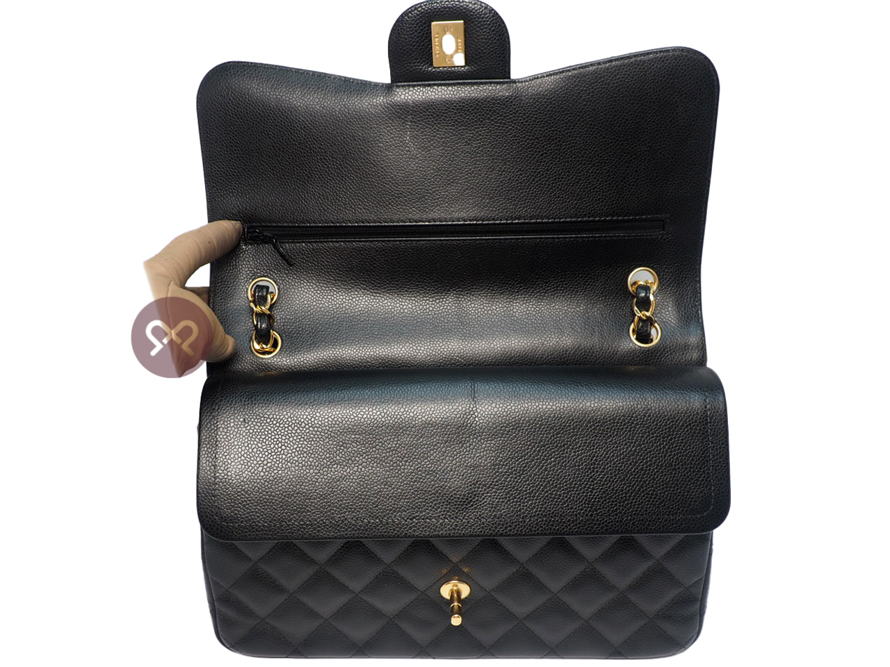 Chanel 20477325 Black Caviar A58600 Classic Jumbo Double Flap 30cm Gold Hardware Bag - Image 4