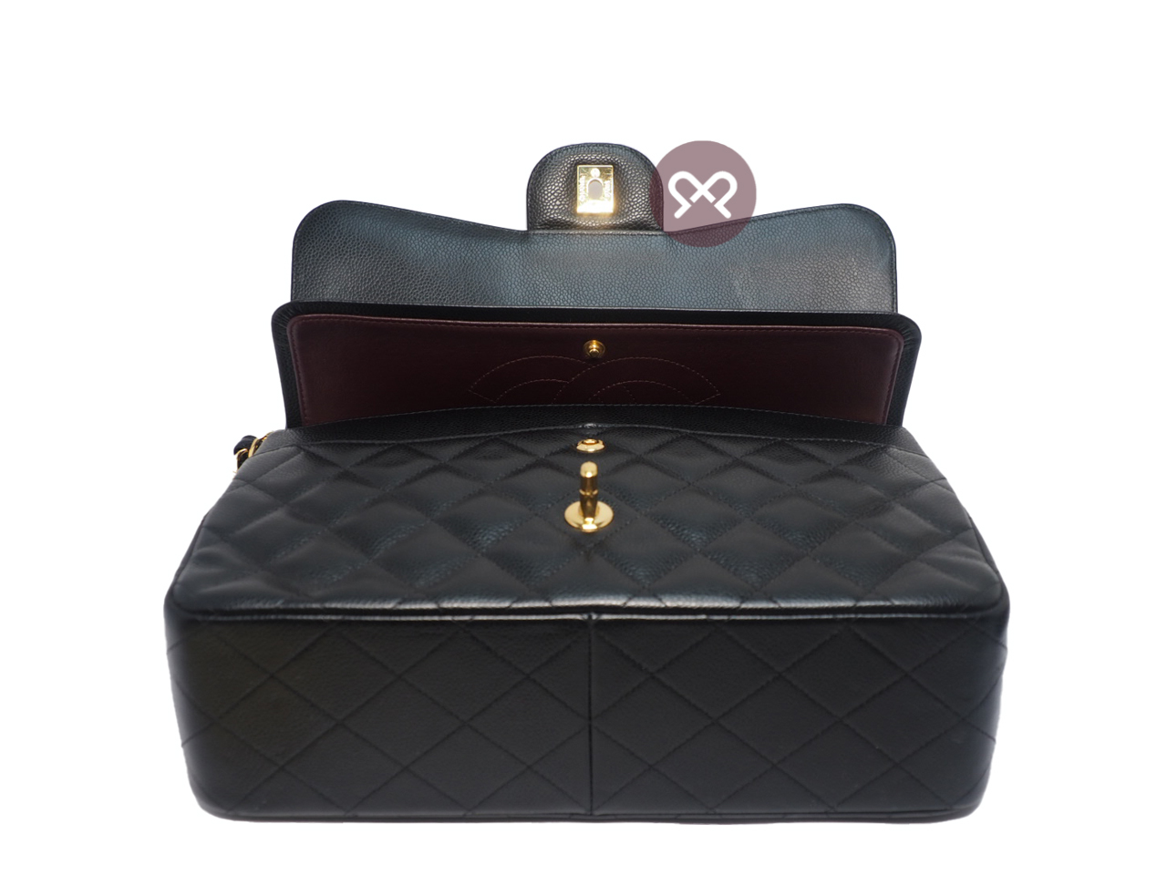 Chanel 20477325 Black Caviar A58600 Classic Jumbo Double Flap 30cm Gold Hardware Bag - Image 3