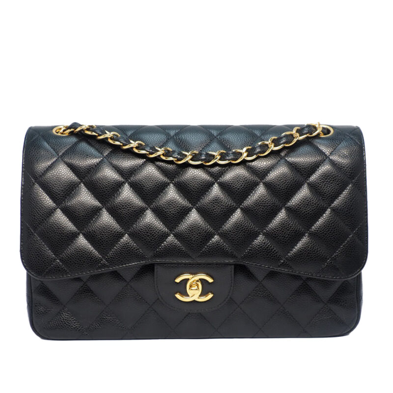 Chanel 20477325 Black Caviar A58600 Classic Jumbo Double Flap 30cm Gold Hardware Bag