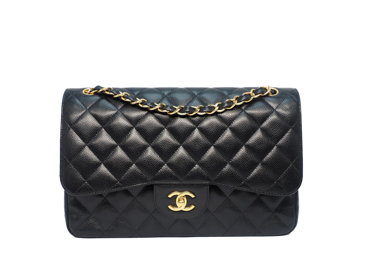 Chanel 20477325 Black Caviar A58600 Classic Jumbo Double Flap 30cm Gold Hardware Bag