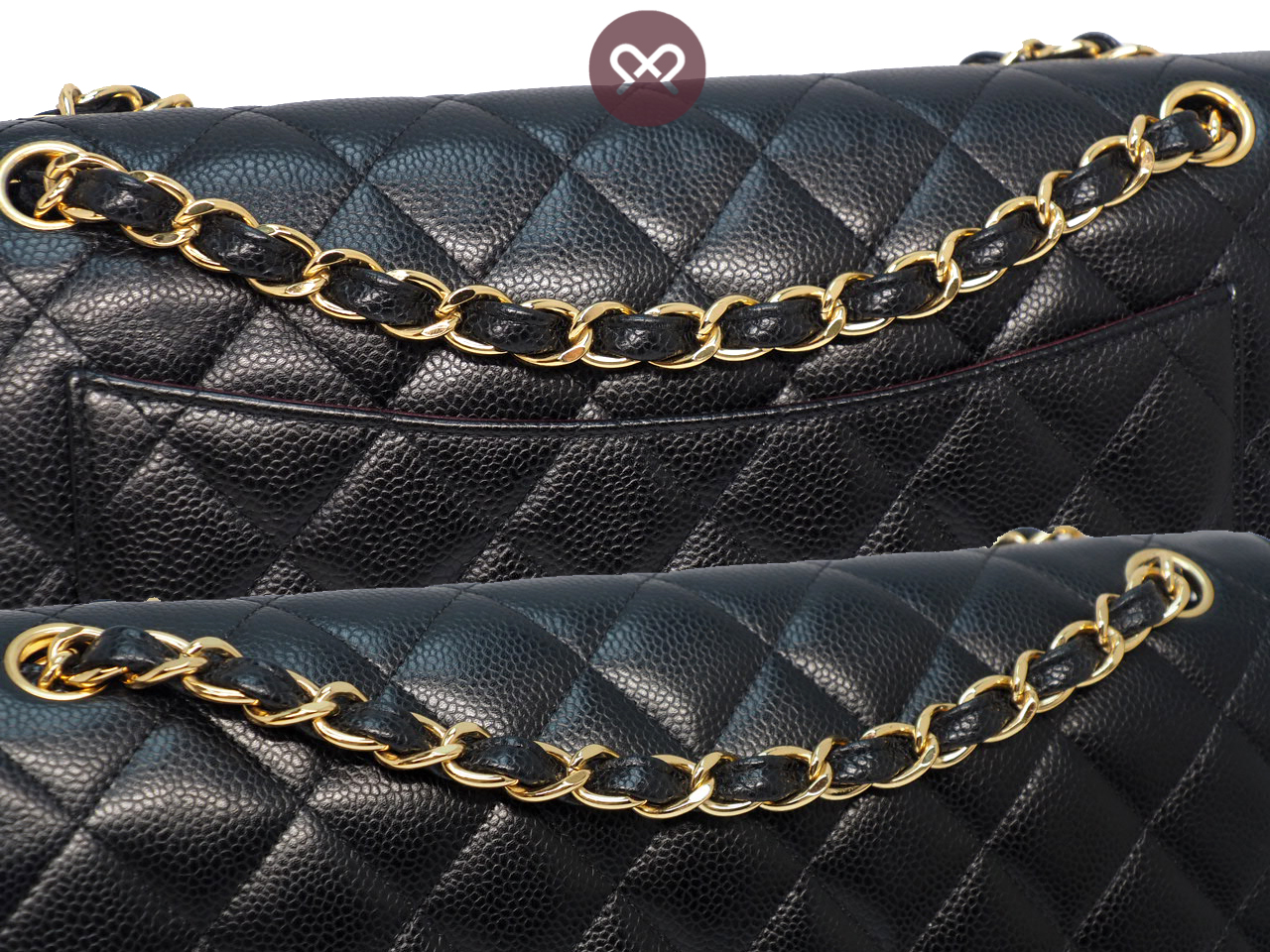 Chanel 20477325 Black Caviar A58600 Classic Jumbo Double Flap 30cm Gold Hardware Bag - Image 10