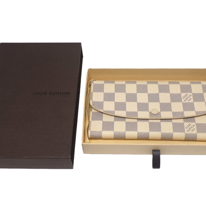 Louis Vuitton N63021 Damier Azur Canvas Portefeuille Emilie Long Wallet (TA2104)