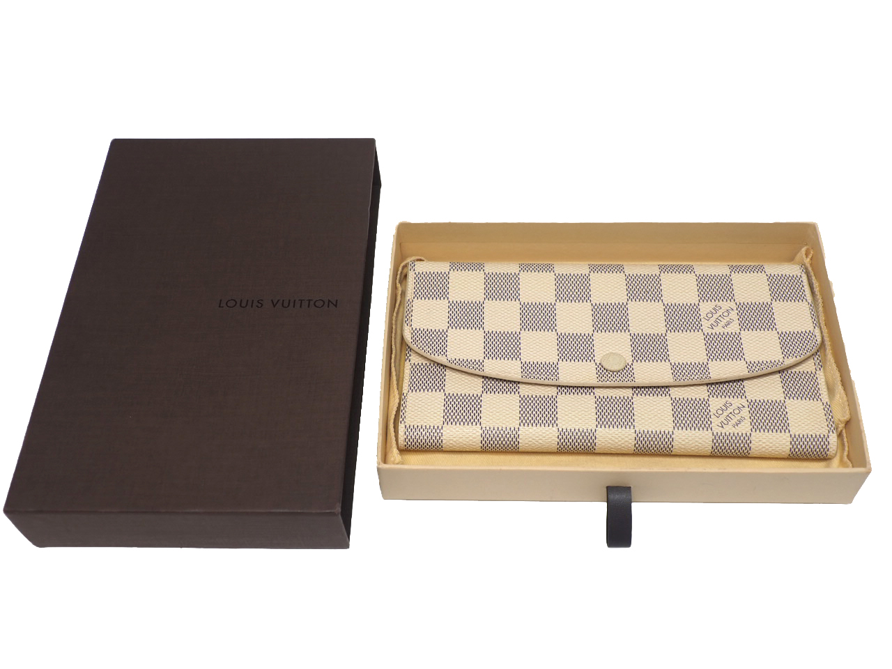 Louis Vuitton N63021 Damier Azur Canvas Portefeuille Emilie Long Wallet (TA2104)