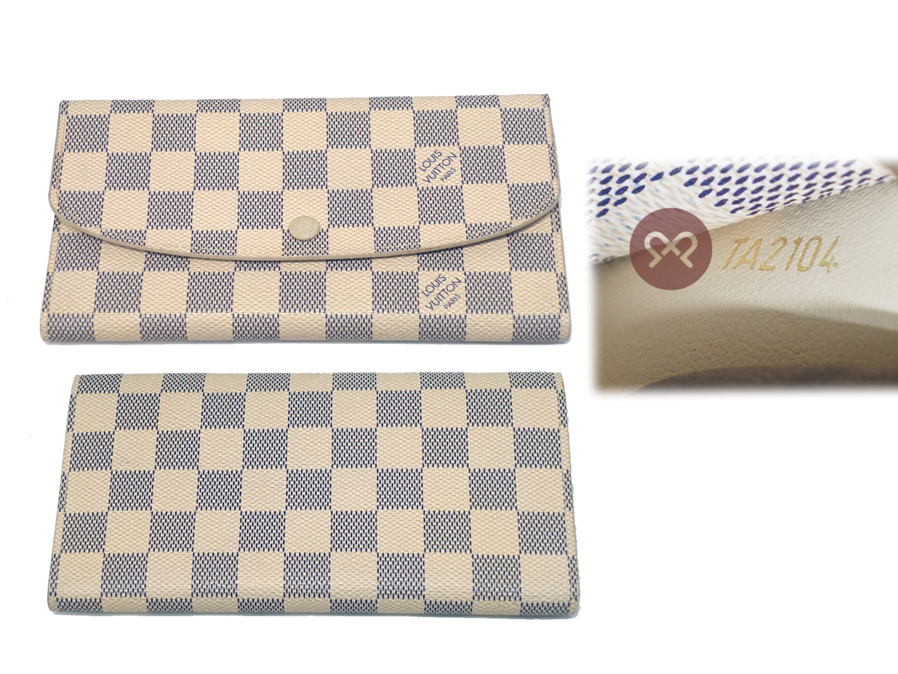 Louis Vuitton N63021 Damier Azur Canvas Portefeuille Emilie Long Wallet (TA2104) - Image 2