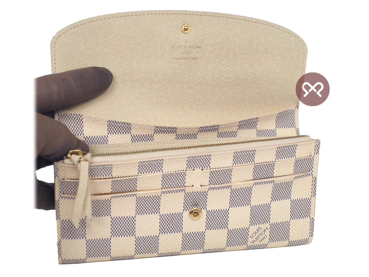 Louis Vuitton N63021 Damier Azur Canvas Portefeuille Emilie Long Wallet (TA2104) - Image 4