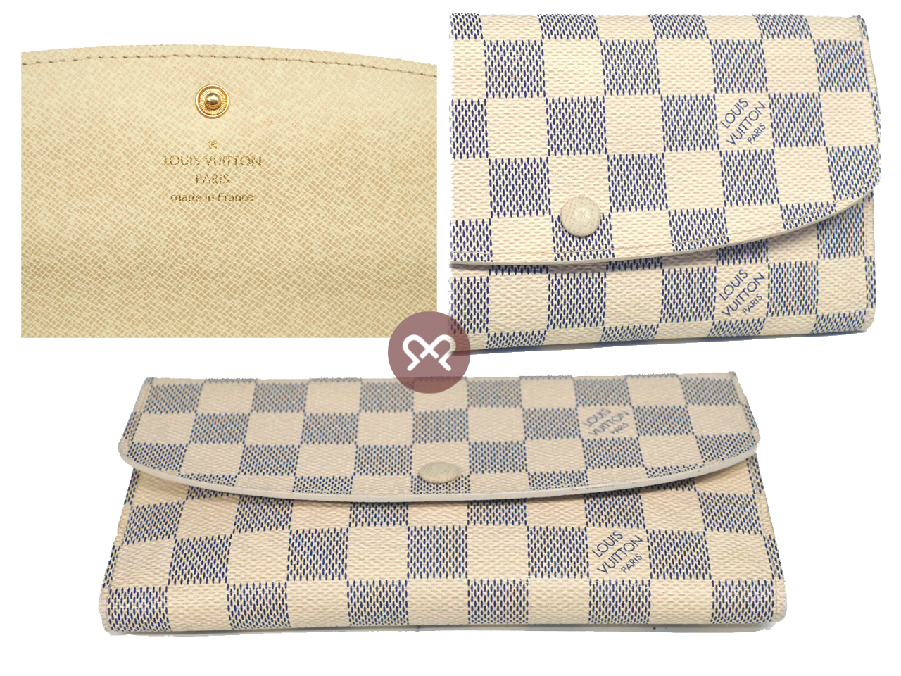 Louis Vuitton N63021 Damier Azur Canvas Portefeuille Emilie Long Wallet (TA2104) - Image 3