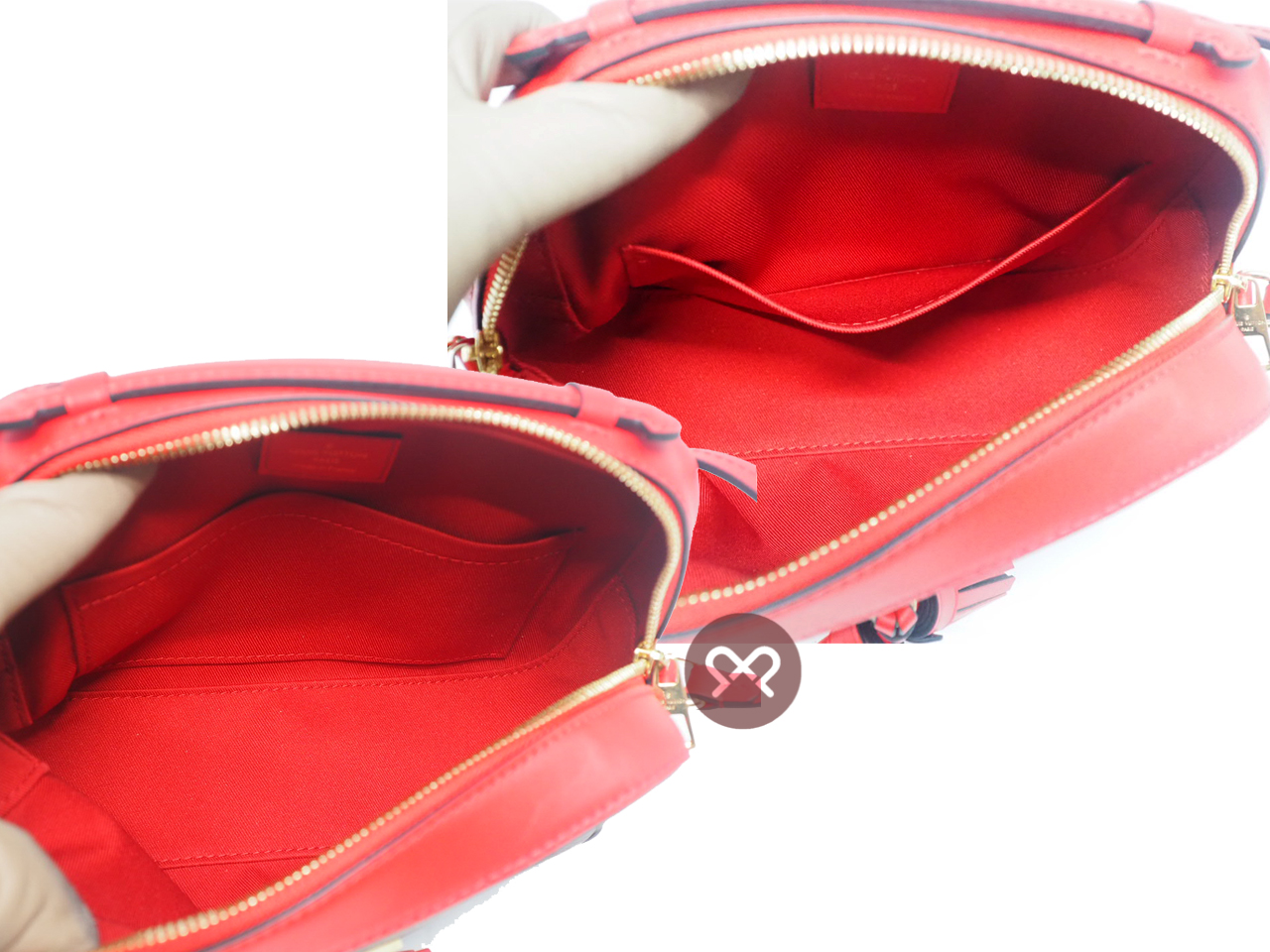 Louis Vuitton M43556 Monogram Canvas Saintonge Coquelicot Red Crossbody Bag (AH2179) - Image 9