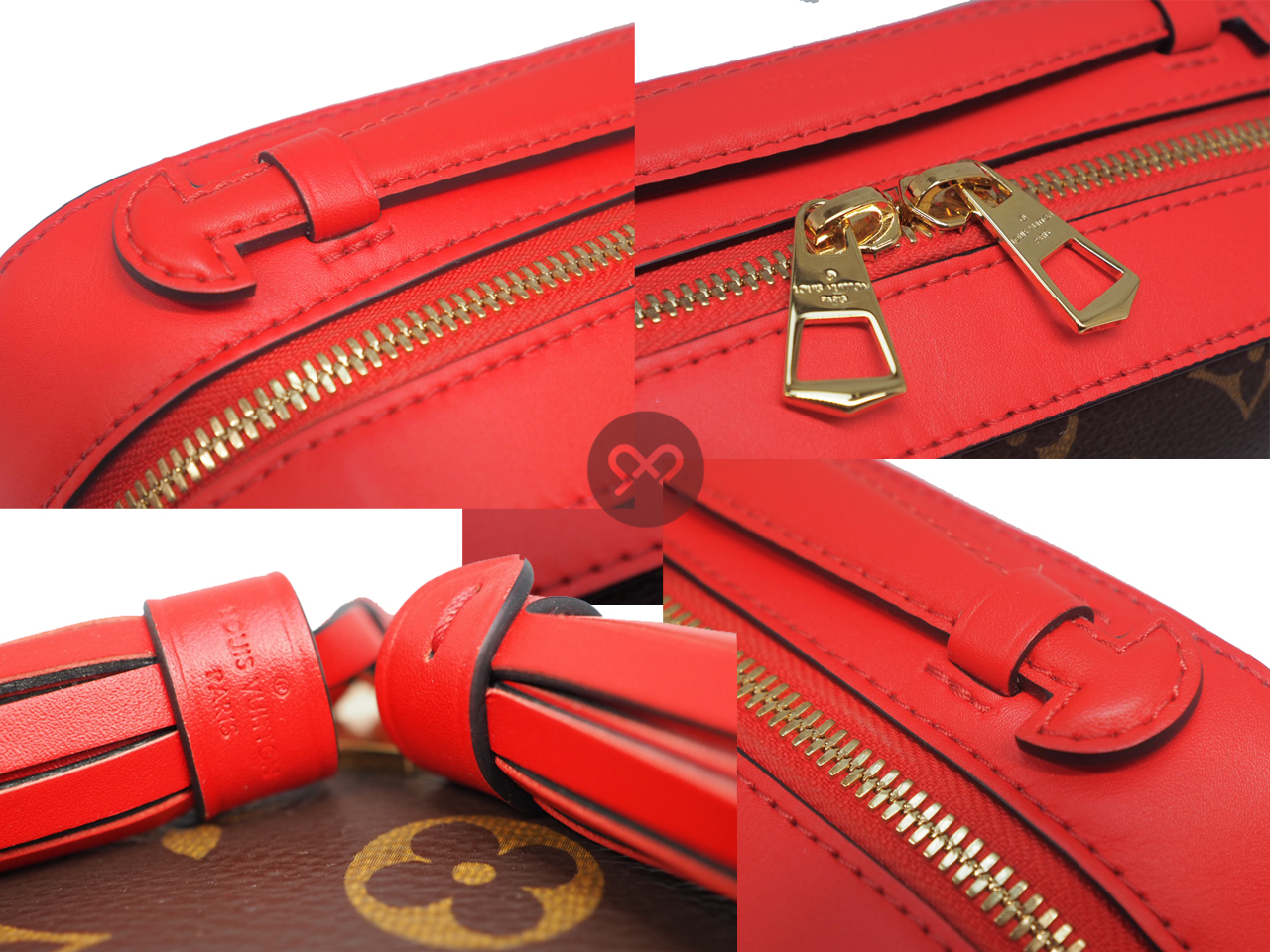 Louis Vuitton M43556 Monogram Canvas Saintonge Coquelicot Red Crossbody Bag (AH2179) - Image 7