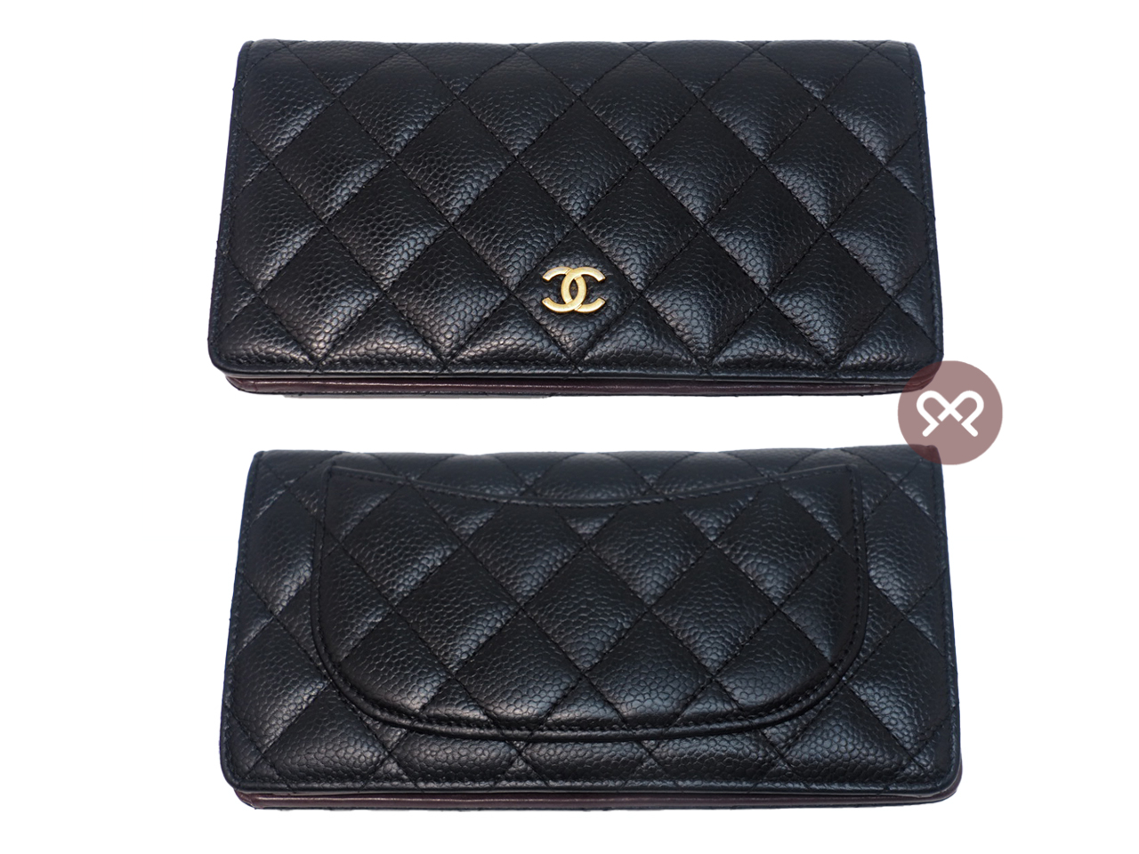 Chanel 25555652 Black Caviar Quilted Timeless 2.55 Classic Flap Gold Hardware Long Wallet - Image 2