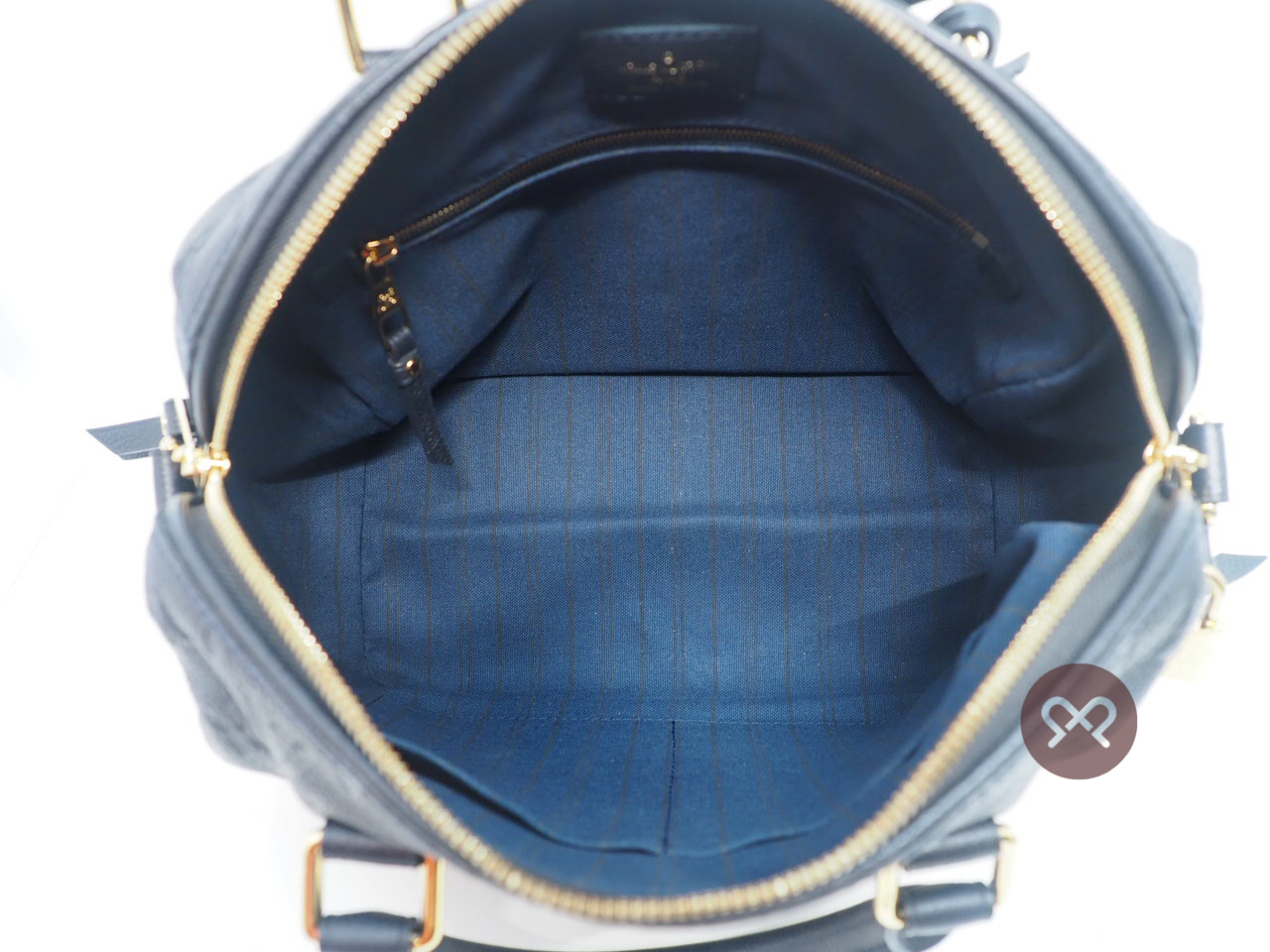 Louis Vuitton M40762 Monogram Empreinte Infini Speedy Bandoulière 25 -Navy Blue (DU5102) - Image 9