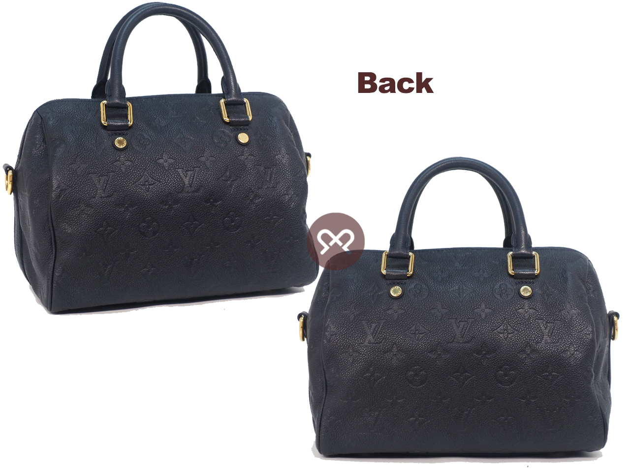 Louis Vuitton M40762 Monogram Empreinte Infini Speedy Bandoulière 25 -Navy Blue (DU5102) - Image 3
