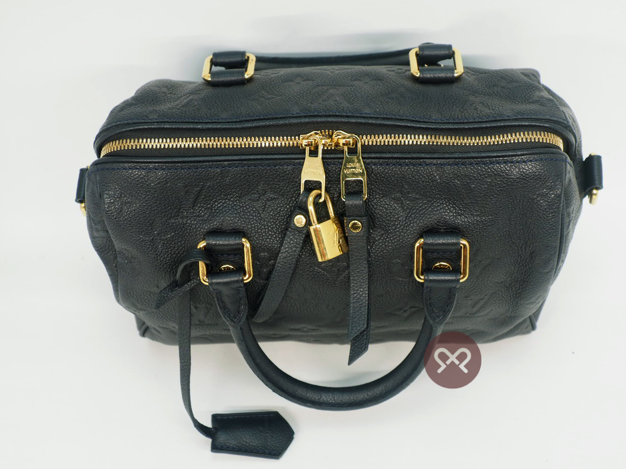 Louis Vuitton M40762 Monogram Empreinte Infini Speedy Bandoulière 25 -Navy Blue (DU5102) - Image 4