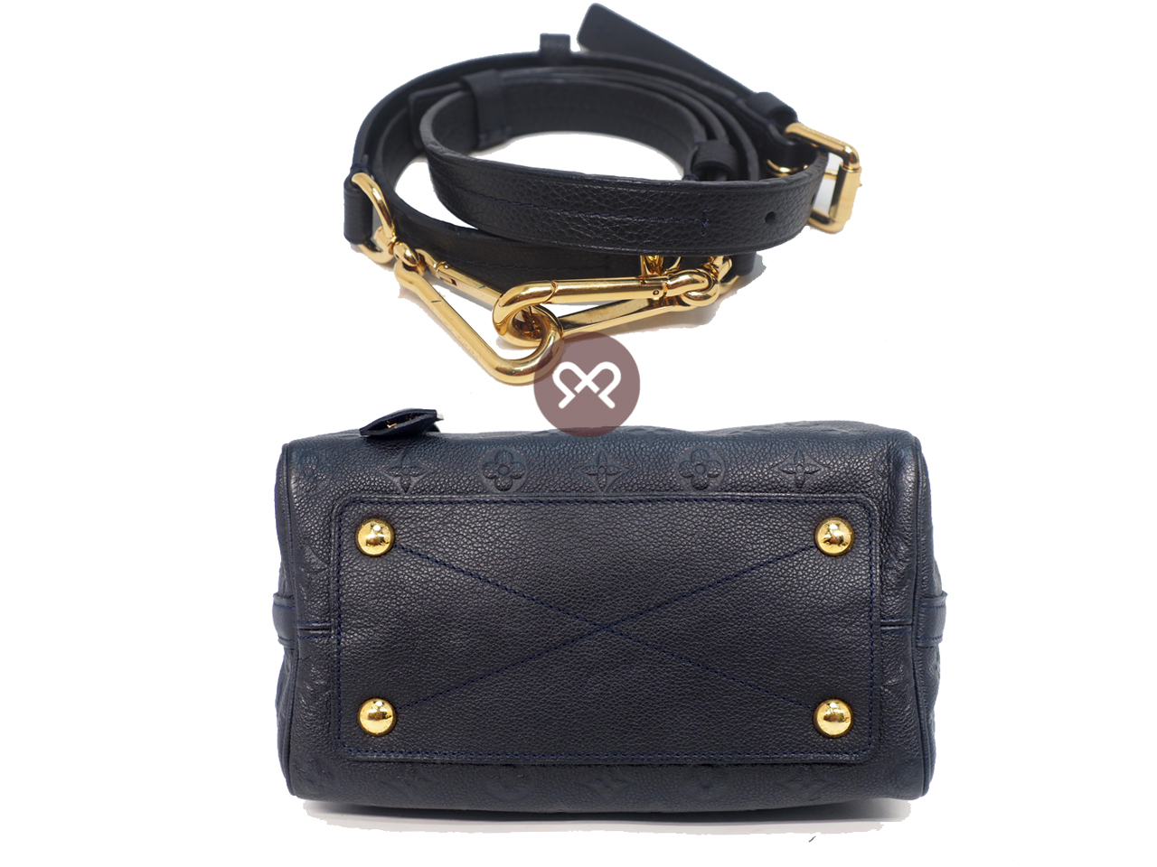 Louis Vuitton M40762 Monogram Empreinte Infini Speedy Bandoulière 25 -Navy Blue (DU5102) - Image 5