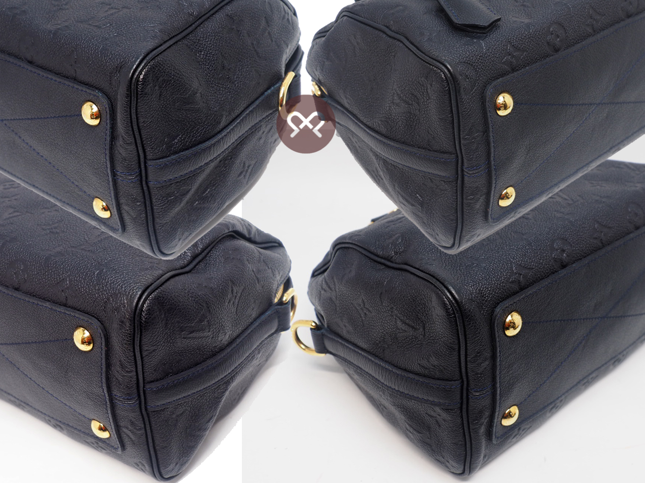 Louis Vuitton M40762 Monogram Empreinte Infini Speedy Bandoulière 25 -Navy Blue (DU5102) - Image 7