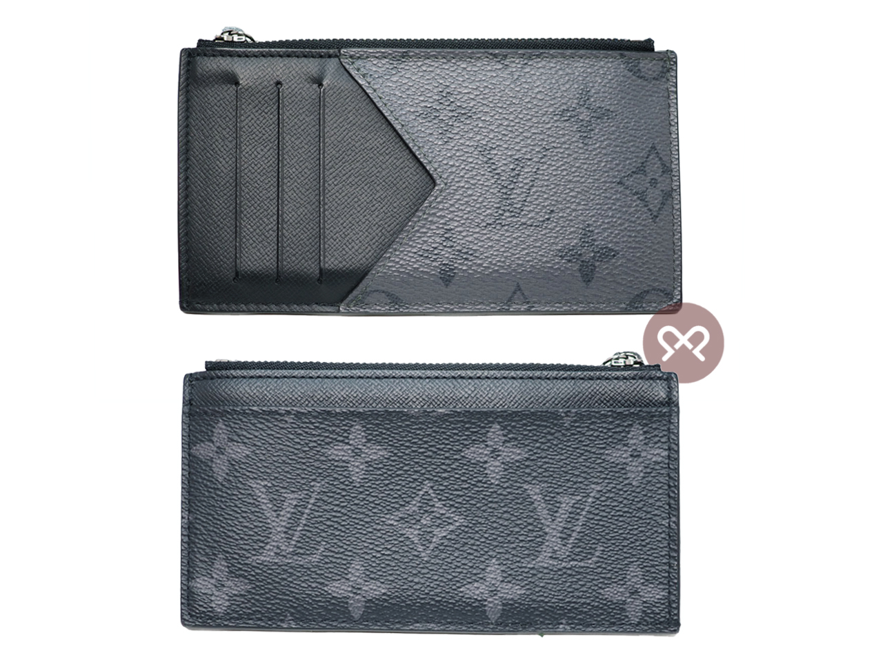 Louis Vuitton M69533 Monogram Eclipse Canvas Coin Card Holder - Image 2