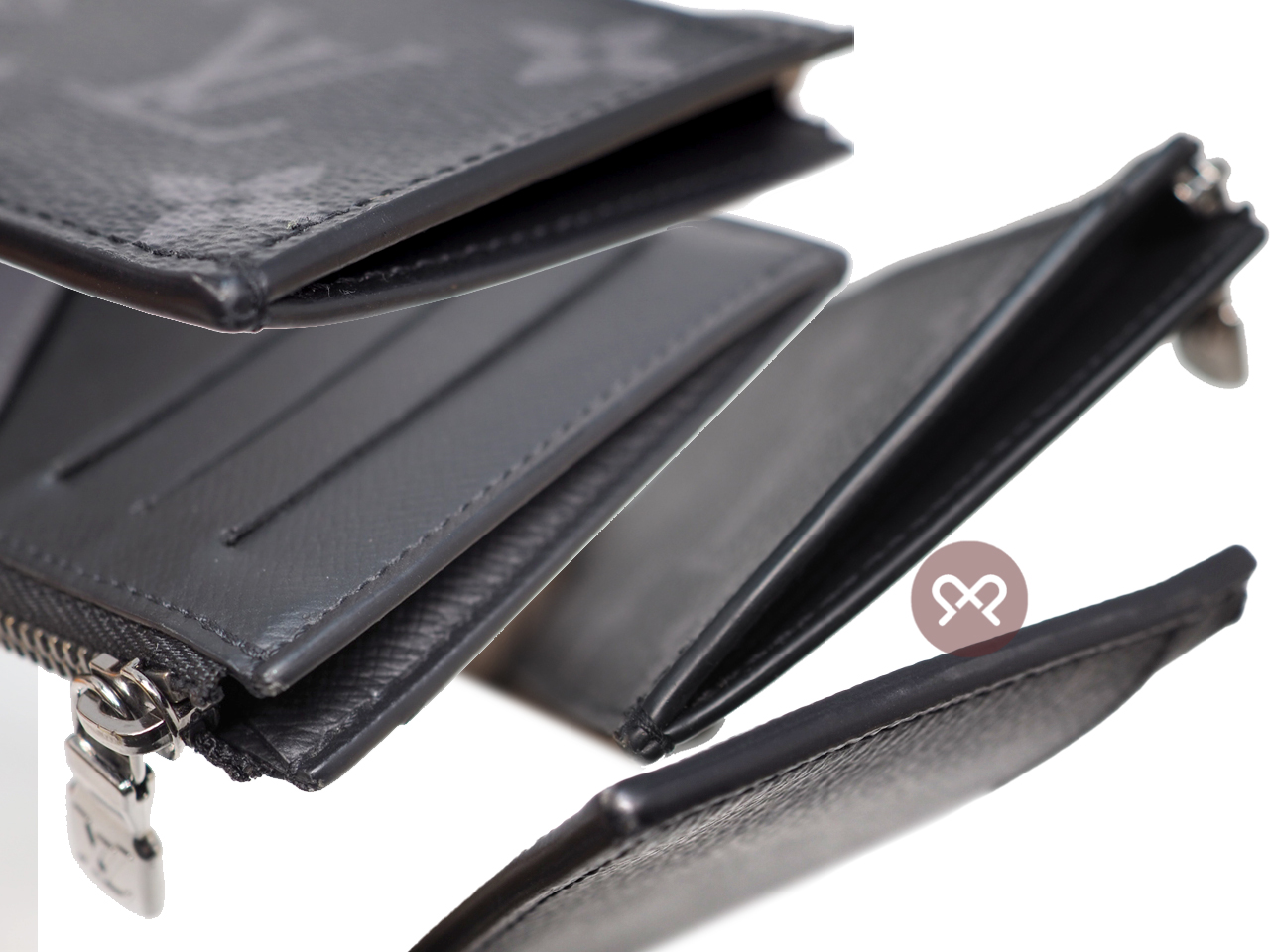 Louis Vuitton M69533 Monogram Eclipse Canvas Coin Card Holder - Image 4