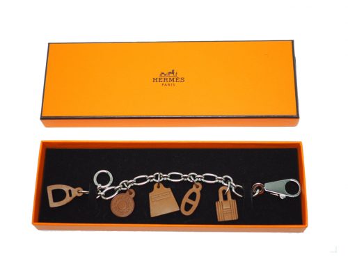 Hermes Olga Berma-Brass Leather Bag Charm for Birkin or Kelly