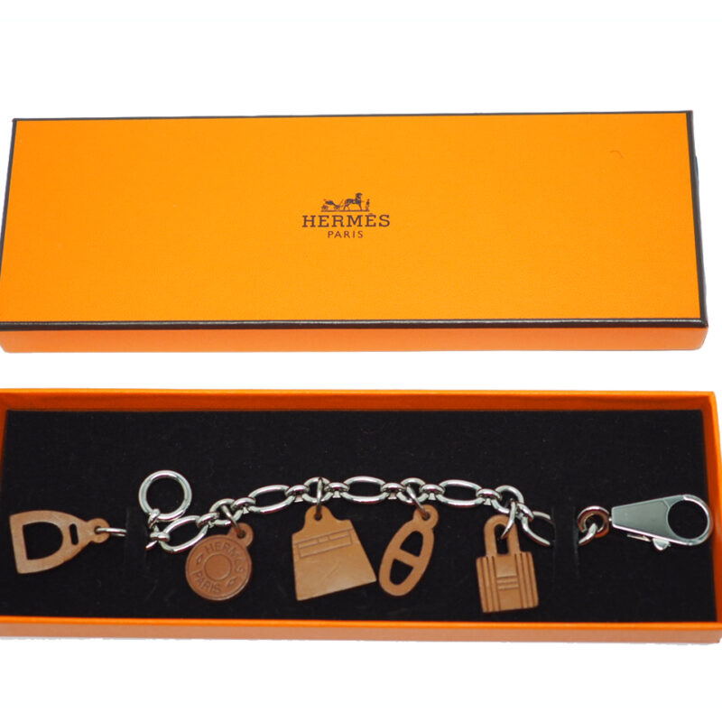 Hermes Olga Berma-Brass Leather Bag Charm for Birkin or Kelly