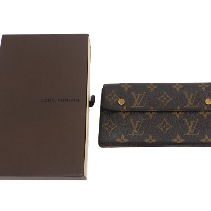 Louis Vuitton M58008 Monogram Portefeuille Canvas Accordion Long Wallet