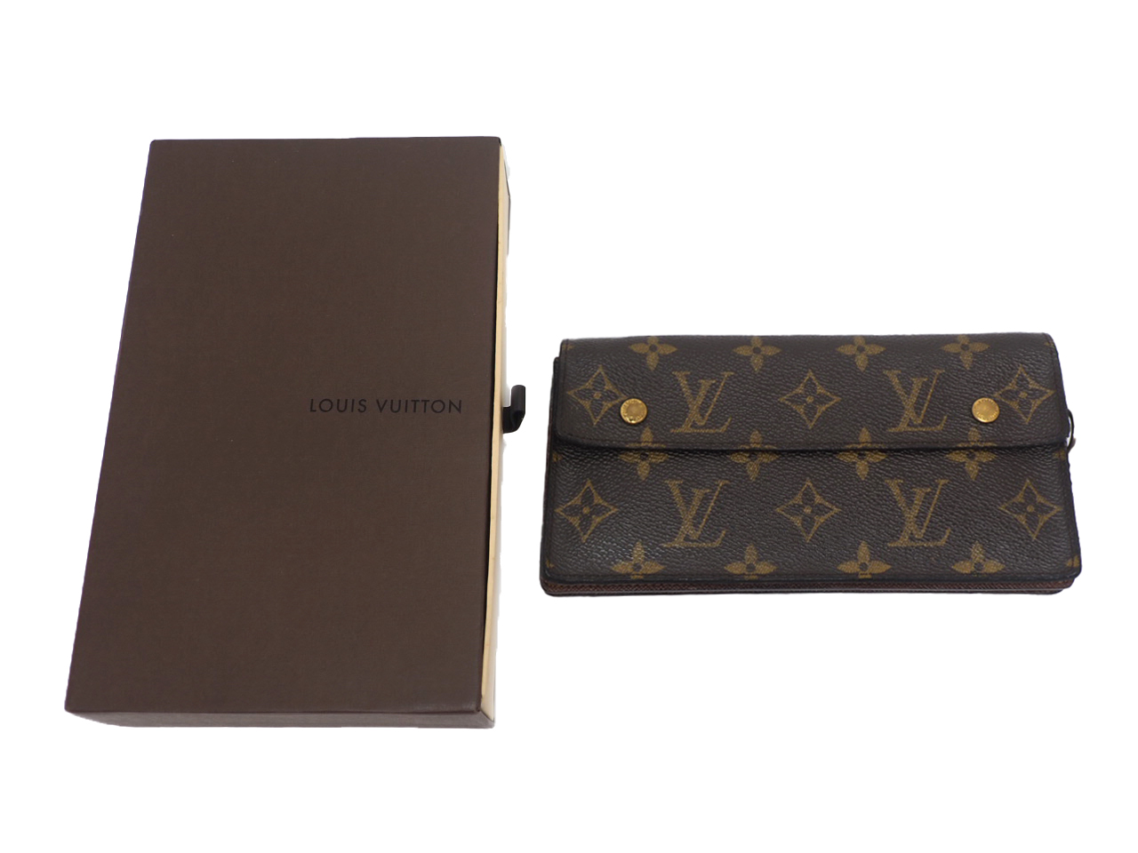 Louis Vuitton M58008 Monogram Portefeuille Canvas Accordion Long Wallet