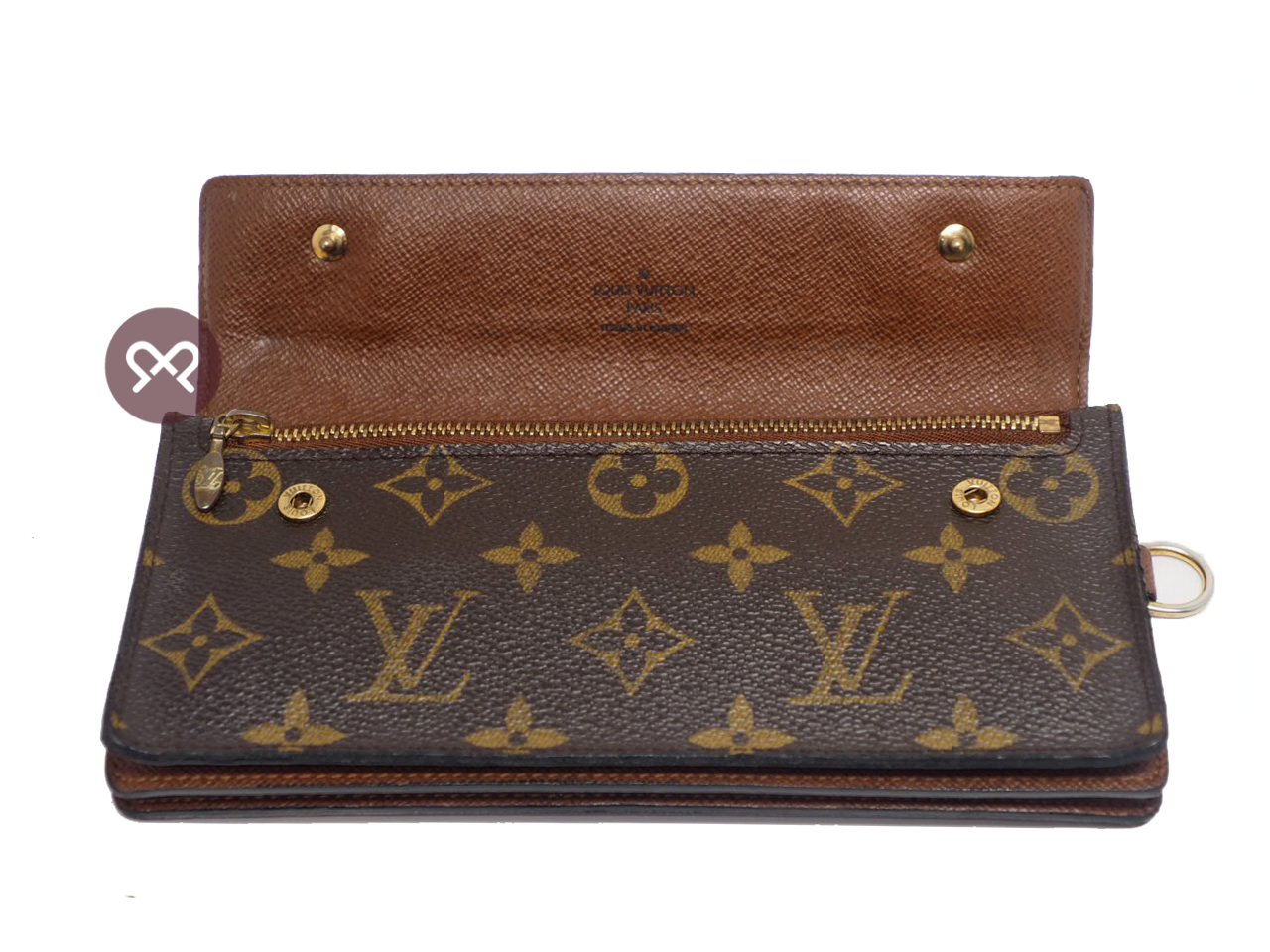 Louis Vuitton M58008 Monogram Portefeuille Canvas Accordion Long Wallet - Image 3