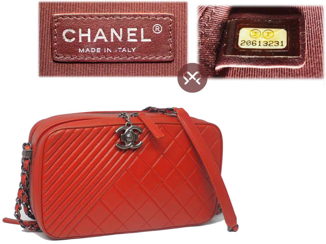 Chanel A92656 Red Lambskin Quilted Coco Boy Camera Bag Ruthenium Hardware - Image 2