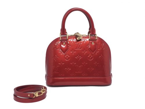 Louis Vuitton M90174 Vernis Red Alma BB Tote w Strap (MI4029)