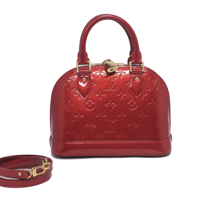 Louis Vuitton M90174 Vernis Red Alma BB Tote w Strap (MI4029)