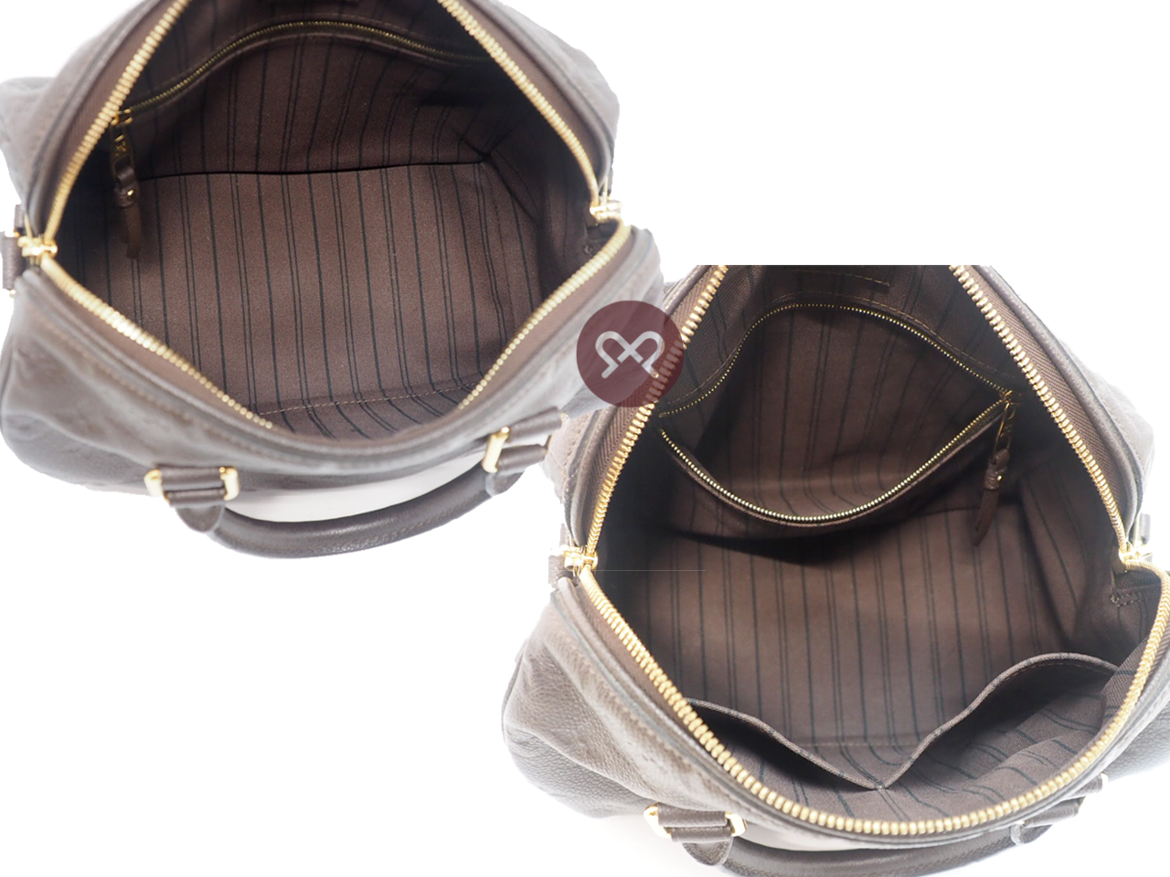 Louis Vuitton M40761 Chocolate/ Earth Monogram Empreinte Speedy 25 Bandouliere Tote/ Sling Bag - Image 9