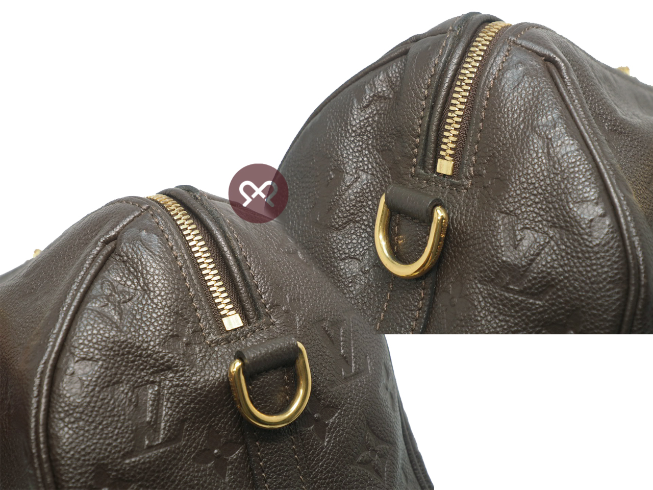 Louis Vuitton M40761 Chocolate/ Earth Monogram Empreinte Speedy 25 Bandouliere Tote/ Sling Bag - Image 7