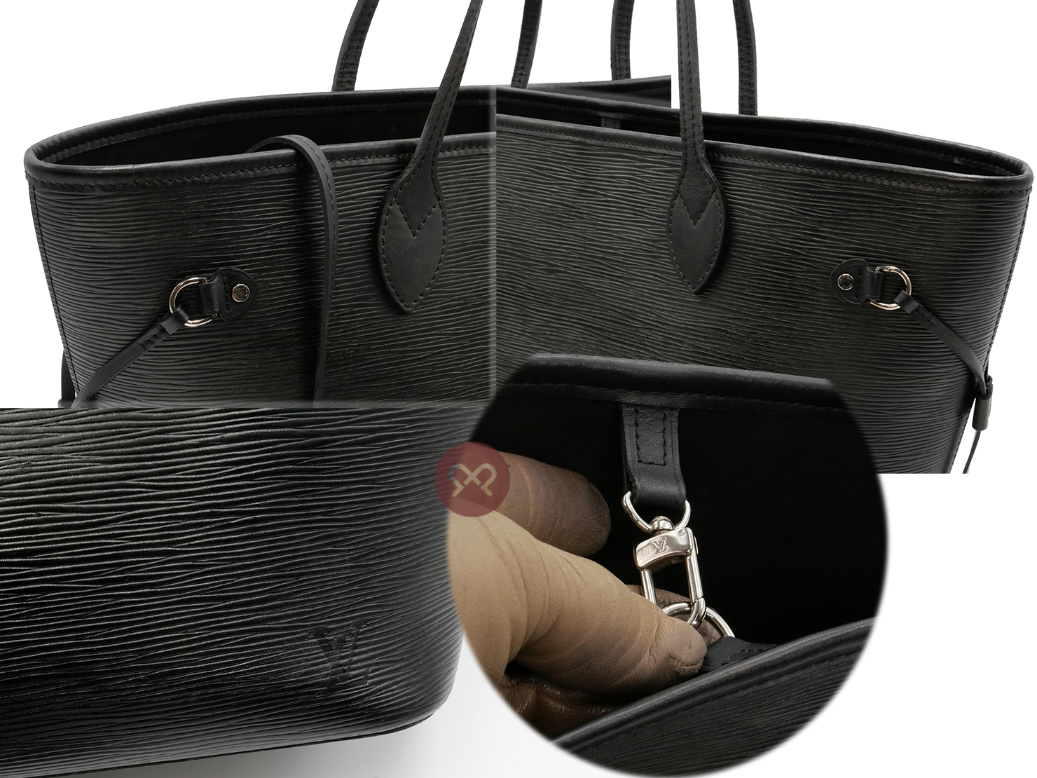 Louis Vuitton Black Epi Leather Neverfull MM Tote Bag (CA2123) - Image 8