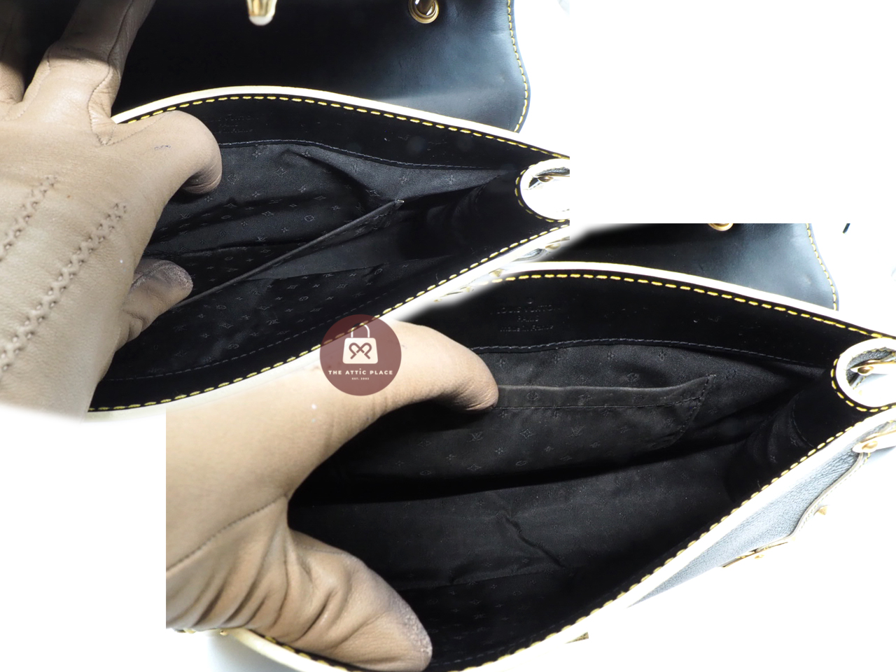 Louis Vuitton M91820 Black Suhali Goat Leather Le Talentueux Shoulder Bag (DU0046) - Image 7