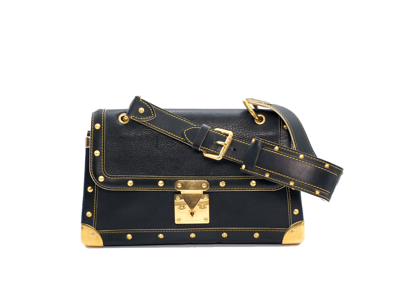 Louis Vuitton M91820 Black Suhali Goat Leather Le Talentueux Shoulder Bag (DU0046)
