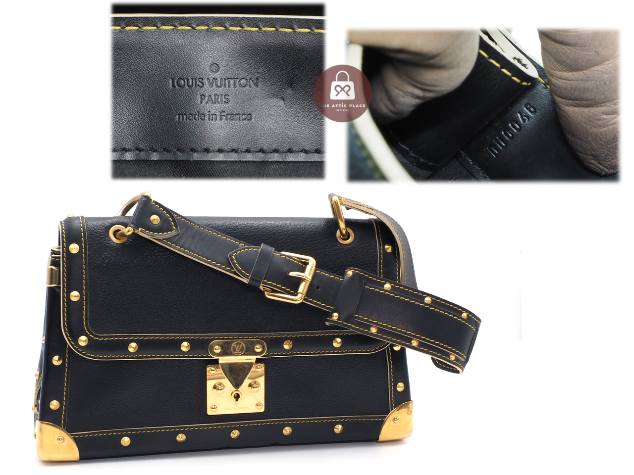 Louis Vuitton M91820 Black Suhali Goat Leather Le Talentueux Shoulder Bag (DU0046) - Image 2
