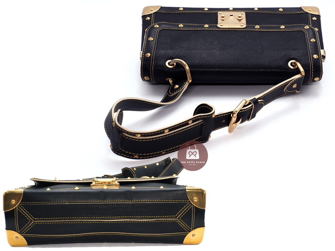 Louis Vuitton M91820 Black Suhali Goat Leather Le Talentueux Shoulder Bag (DU0046) - Image 4