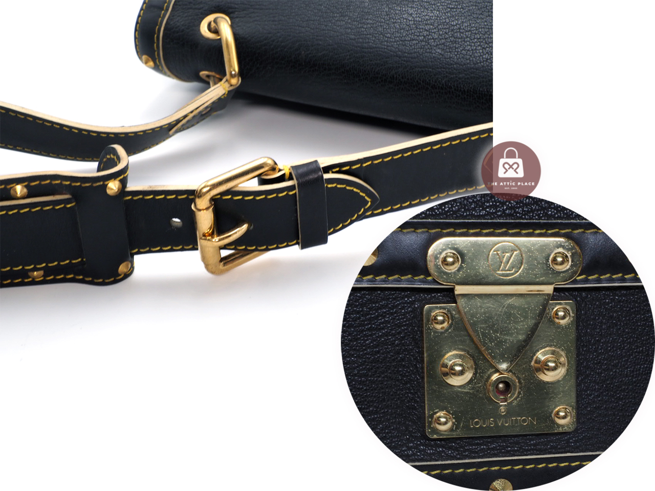 Louis Vuitton M91820 Black Suhali Goat Leather Le Talentueux Shoulder Bag (DU0046) - Image 6