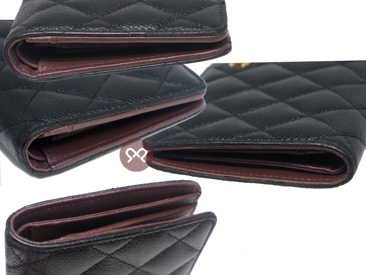 Chanel 25555652 Black Caviar Quilted Timeless 2.55 Classic Flap Gold Hardware Long Wallet - Image 7