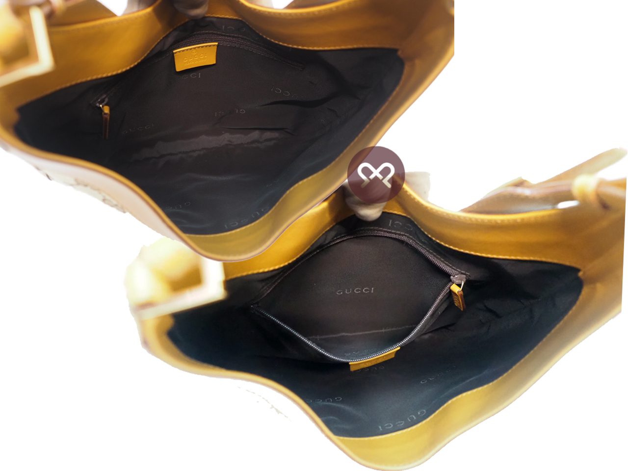 Gucci 001-4129-001013 Jackie Mustard Yellow/ Beige GG Vintage Hobo Shoulder Bag - Image 9