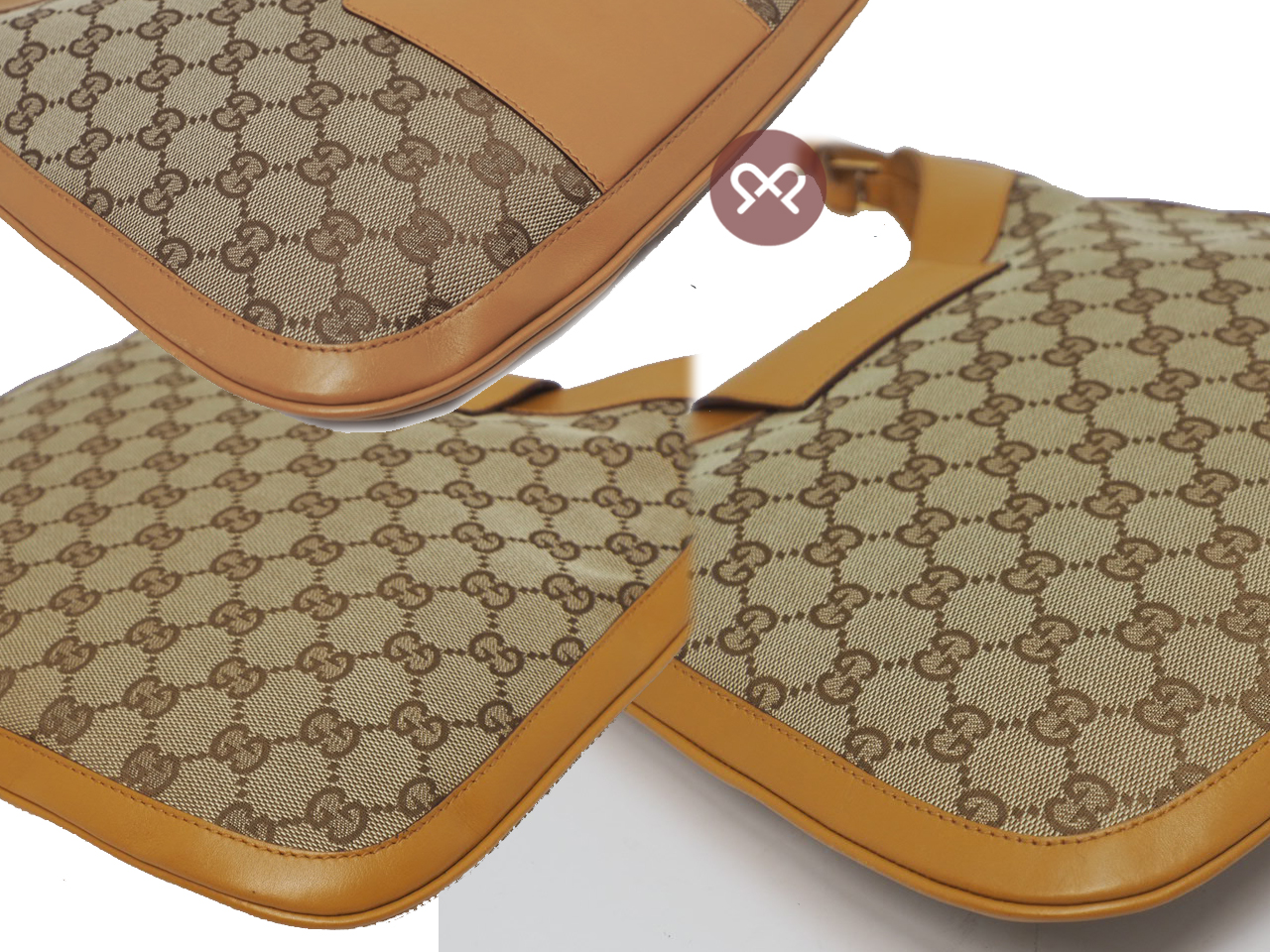 Gucci 001-4129-001013 Jackie Mustard Yellow/ Beige GG Vintage Hobo Shoulder Bag - Image 7