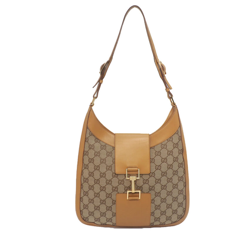 Gucci 001-4129-001013 Jackie Mustard Yellow/ Beige GG Vintage Hobo Shoulder Bag