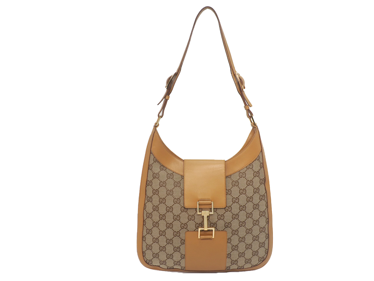 Gucci 001-4129-001013 Jackie Mustard Yellow/ Beige GG Vintage Hobo Shoulder Bag