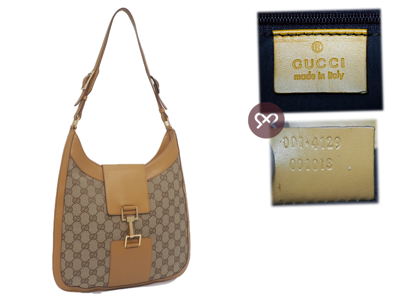 Gucci 001-4129-001013 Jackie Mustard Yellow/ Beige GG Vintage Hobo Shoulder Bag - Image 2