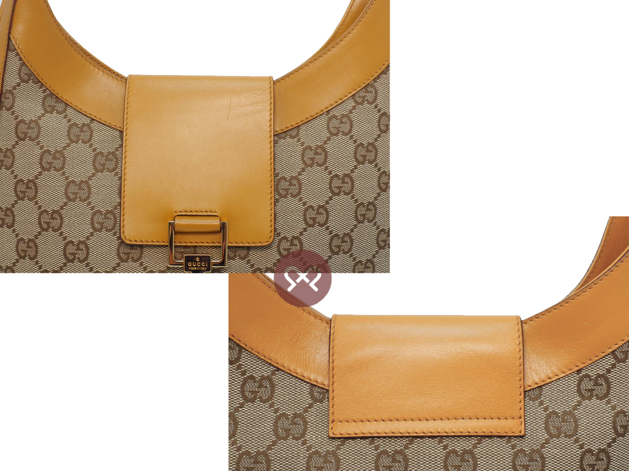 Gucci 001-4129-001013 Jackie Mustard Yellow/ Beige GG Vintage Hobo Shoulder Bag - Image 5