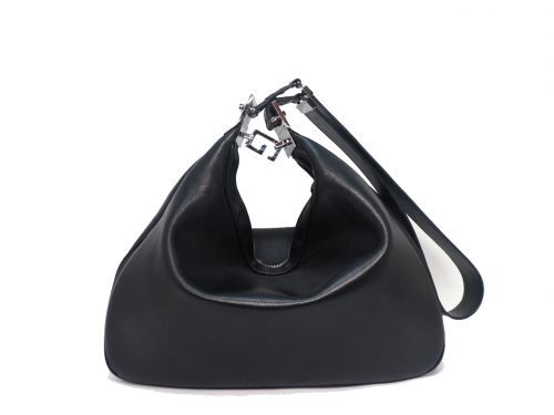 Gucci 001-3341-3444 Black Calf Vintage Attache Large Adjustable Hobo Shoulder Bag