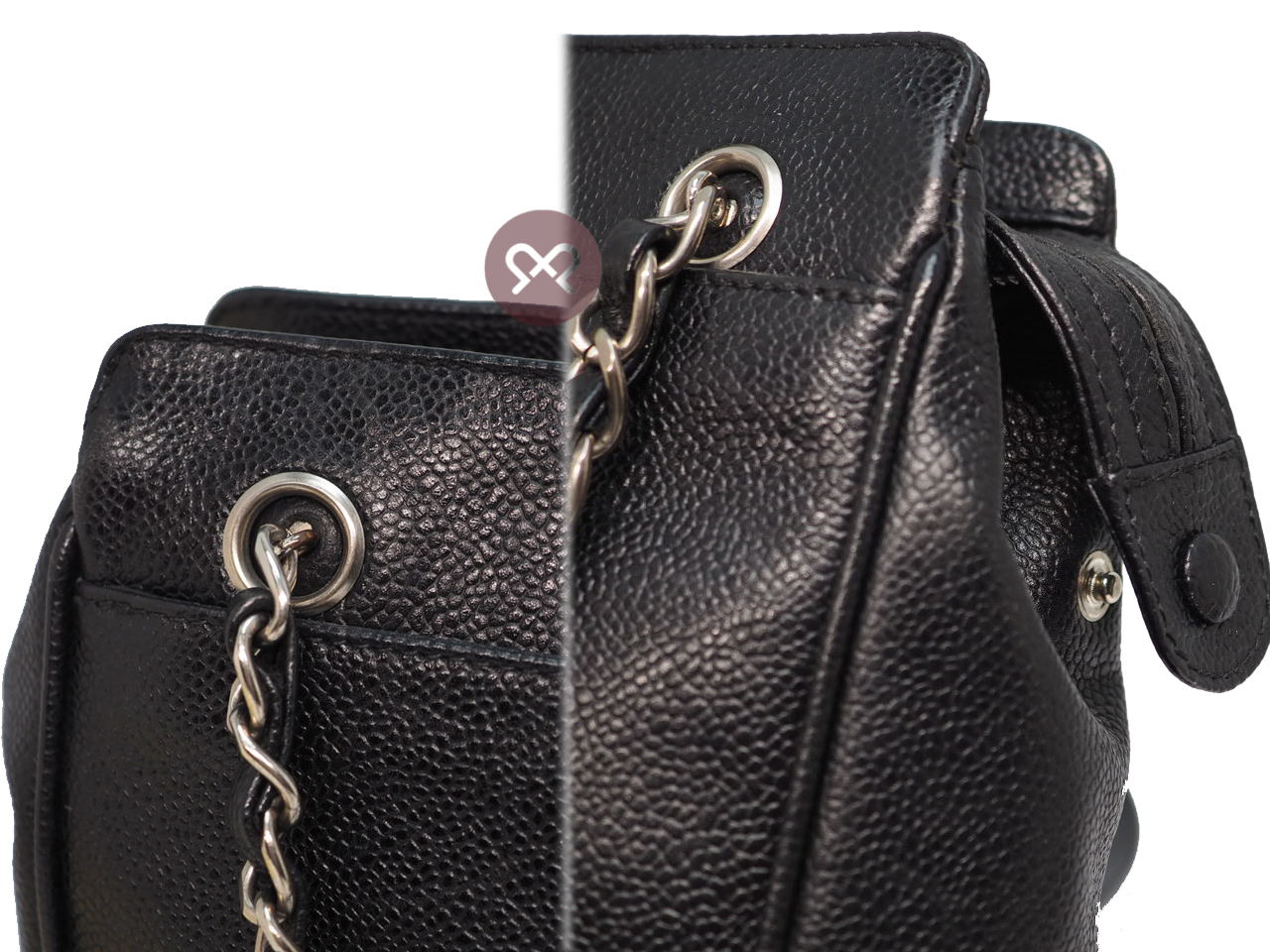 Chanel 4563253 Black Vintage Caviar Iconic Triple Coco Timeless Shopping Tote Bag (1990's) - Image 8